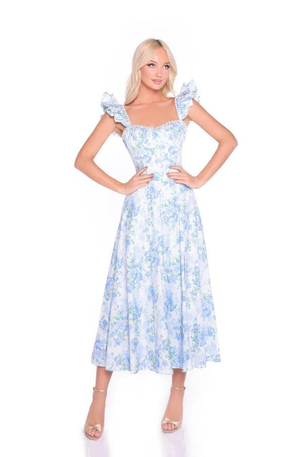 Maya — Vestido midi con lazo y abertura