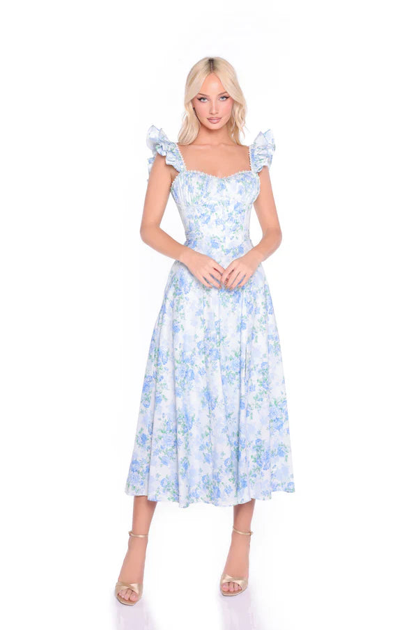 Maya — Vestido midi con lazo y abertura