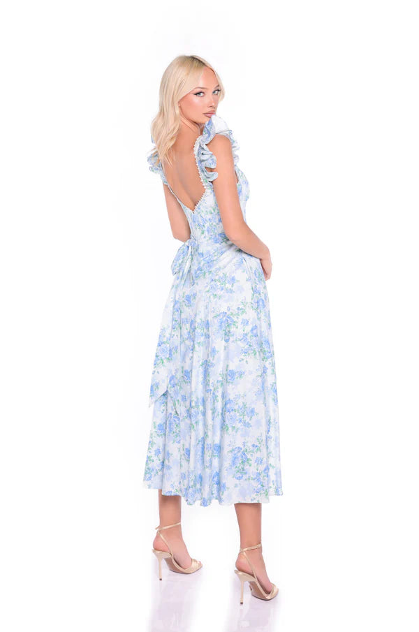 Maya — Vestido midi con lazo y abertura