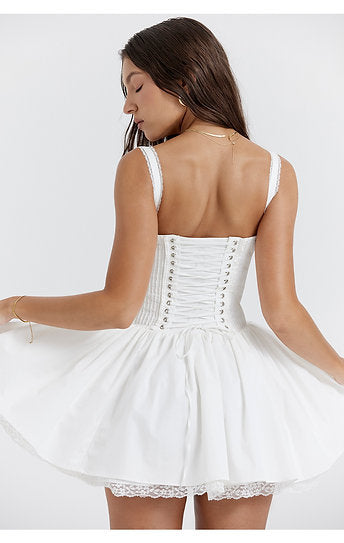 Miley — Vestido mini corset con lazo en busto