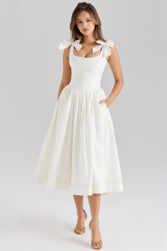Miranda — Vestido midi con moños