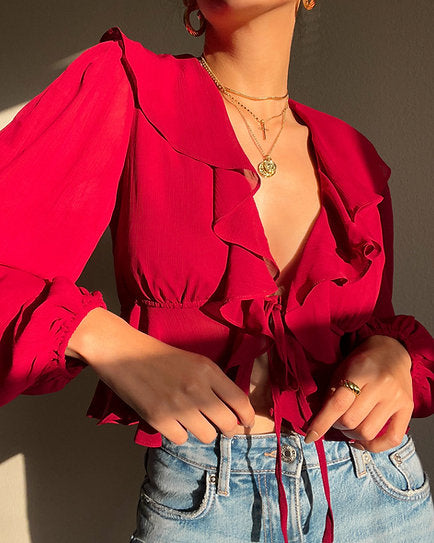 Nala — Blusa con volantes y lazo