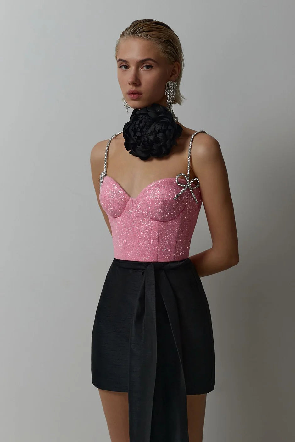 Nyra — Corset con cordón cristalizado