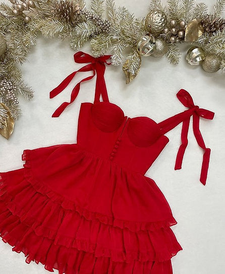 Ophelia — Vestido mini con lazos