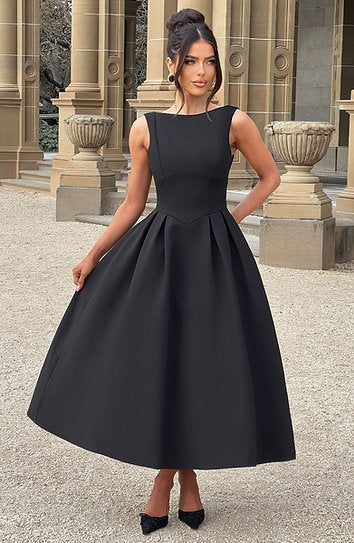 Paige — Vestido midi espalda descubierta