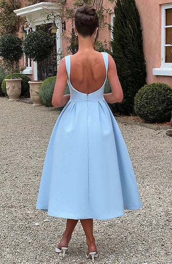 Paige — Vestido midi espalda descubierta