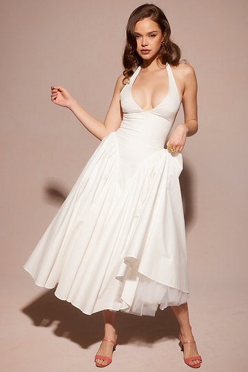 Renata — Vestido midi con lazo y bolsillos