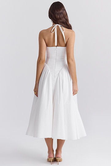 Renata — Vestido midi con lazo y bolsillos