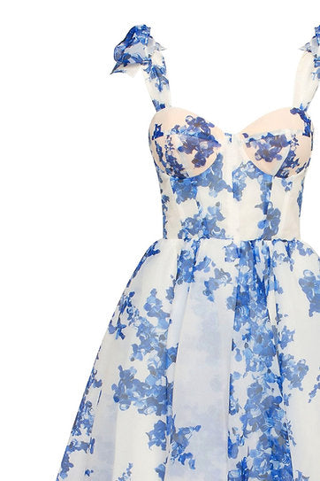 Rosaline — Vestido midi corset con lazos