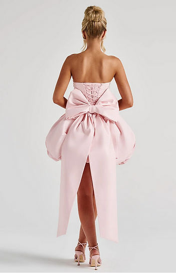 Ruby — Vestido mini corset falda globo con moño