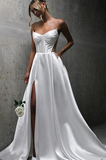 Scarlett — Vestido maxi corset con abertura