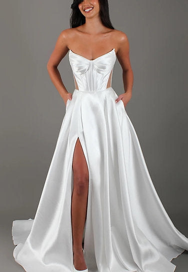 Scarlett — Vestido maxi corset con abertura
