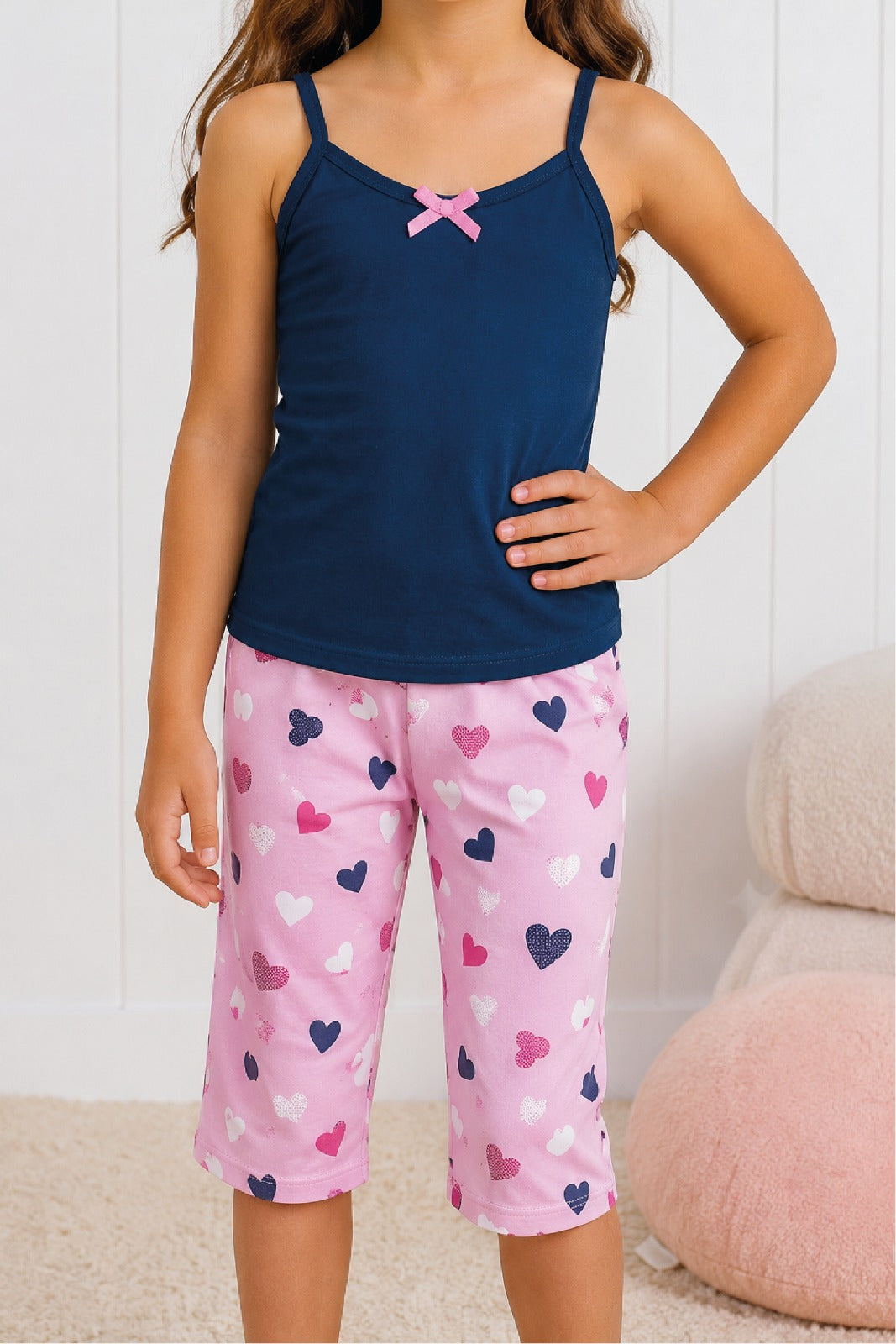 Set de pijama: capri y blusa de tiras