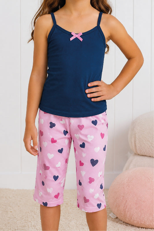 Set de pijama: capri y blusa de tiras