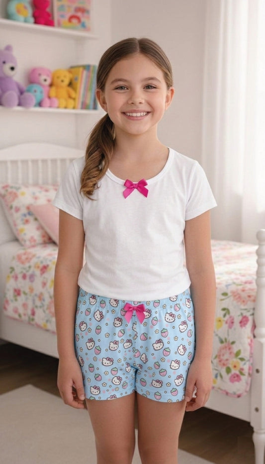 Set de pijama: short y top de mangas