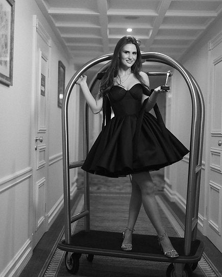 Sévrine — Vestido mini corset con lazos