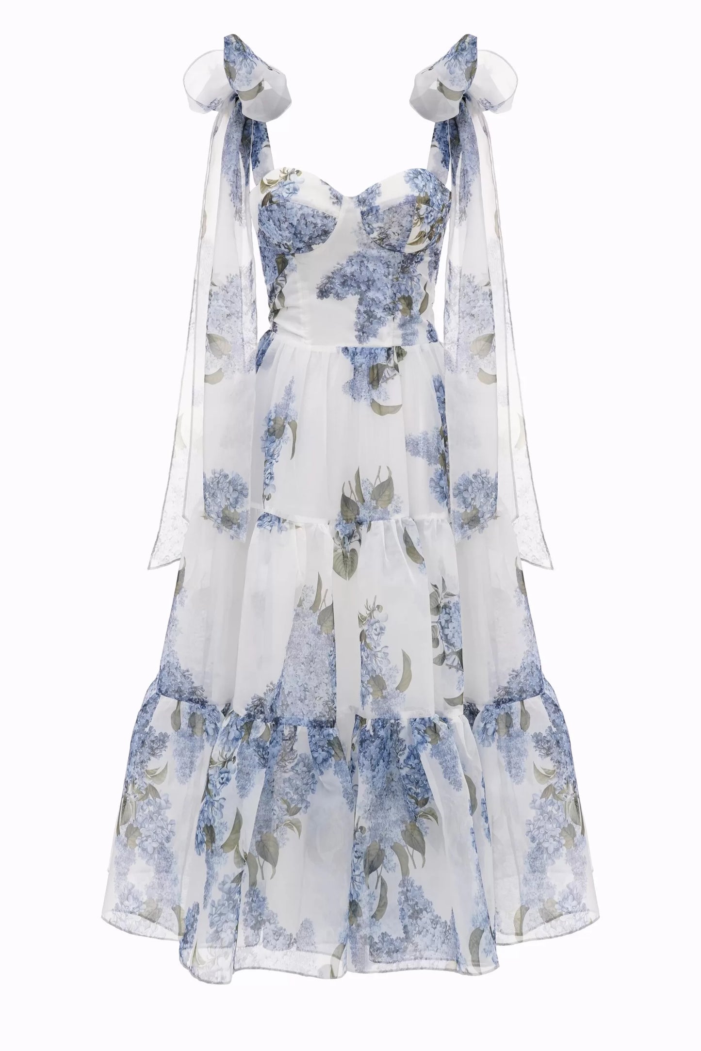 Summer — Vestido midi corset con lazos