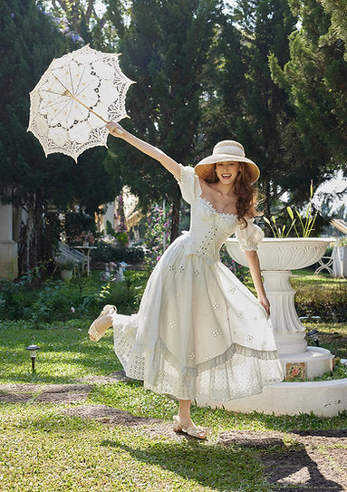 Sunny — Vestido midi corset con lazos