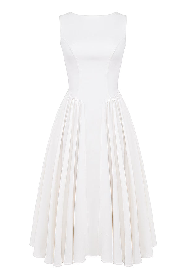 Susana — Vestido midi con espalda descubierta