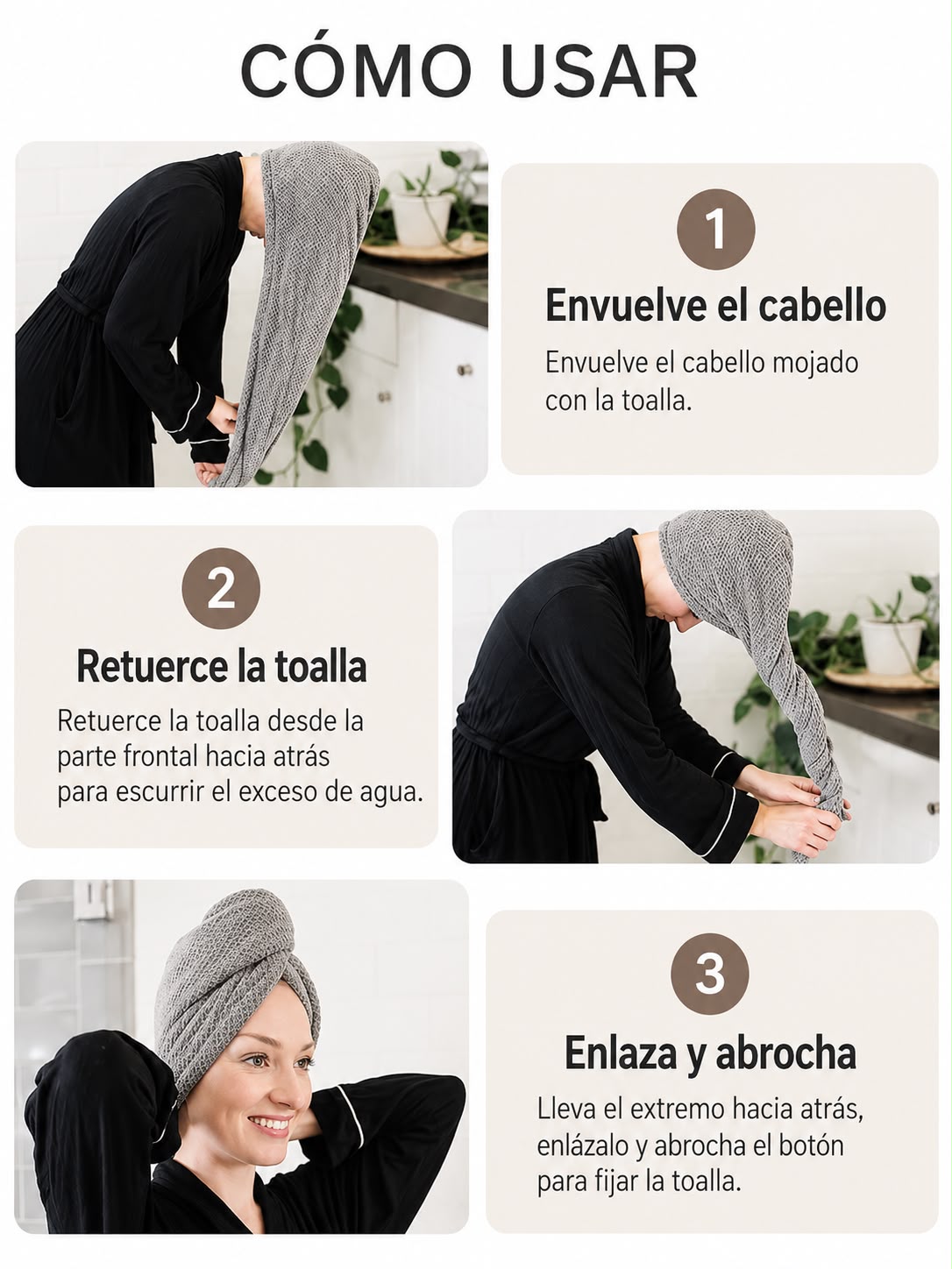 Toalla de microfibra con banda elástica