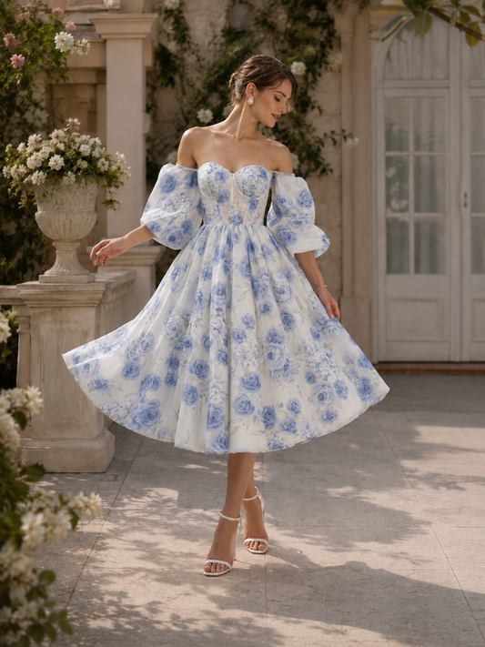 Triana — Vestido midi corset con mangas removibles