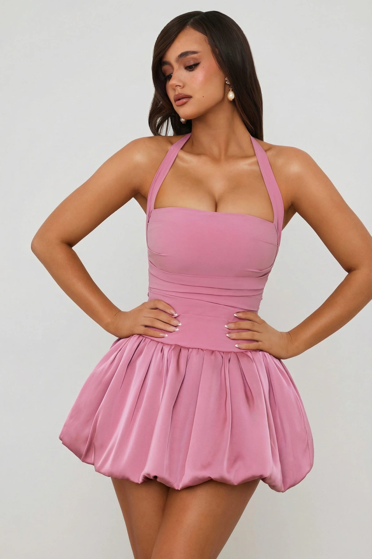 Velia — Vestido mini corset falda globo