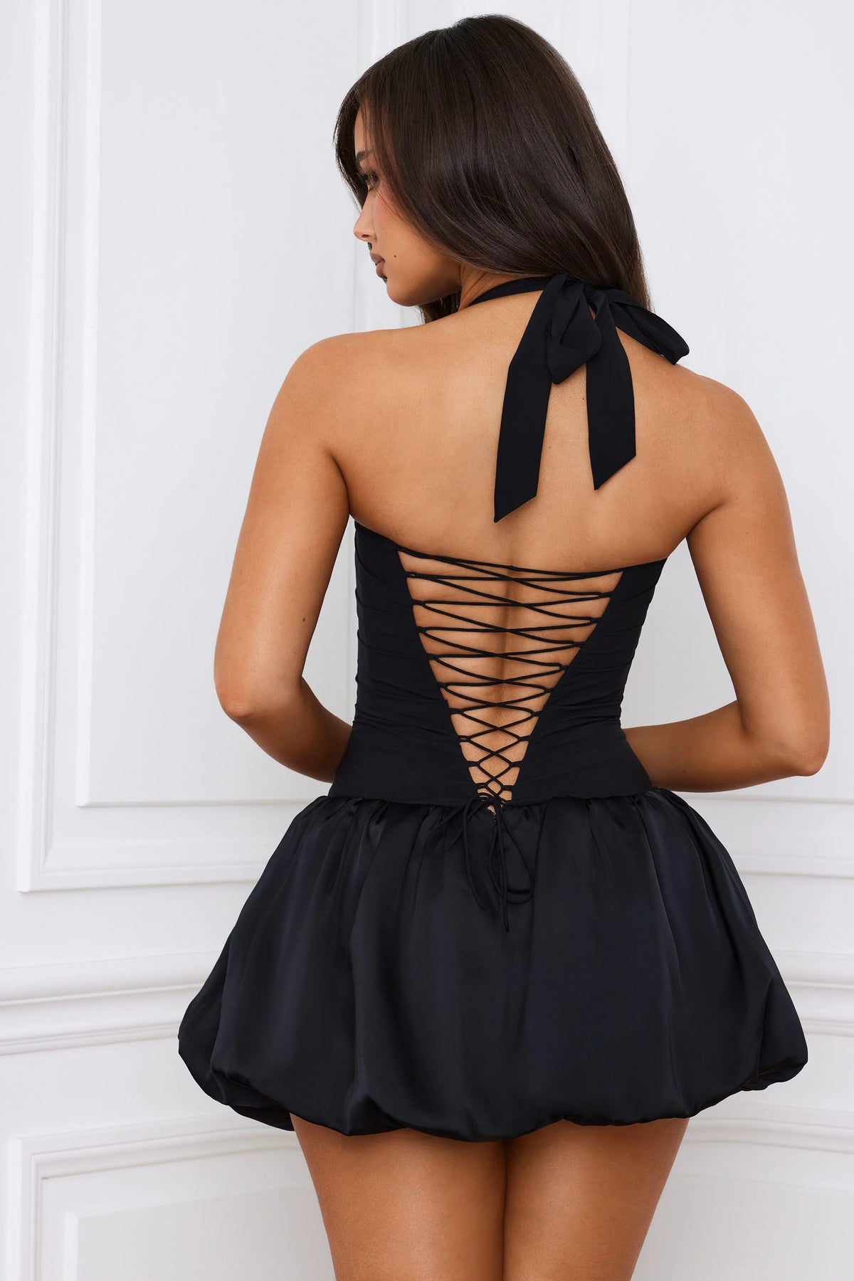 Velia — Vestido mini corset falda globo