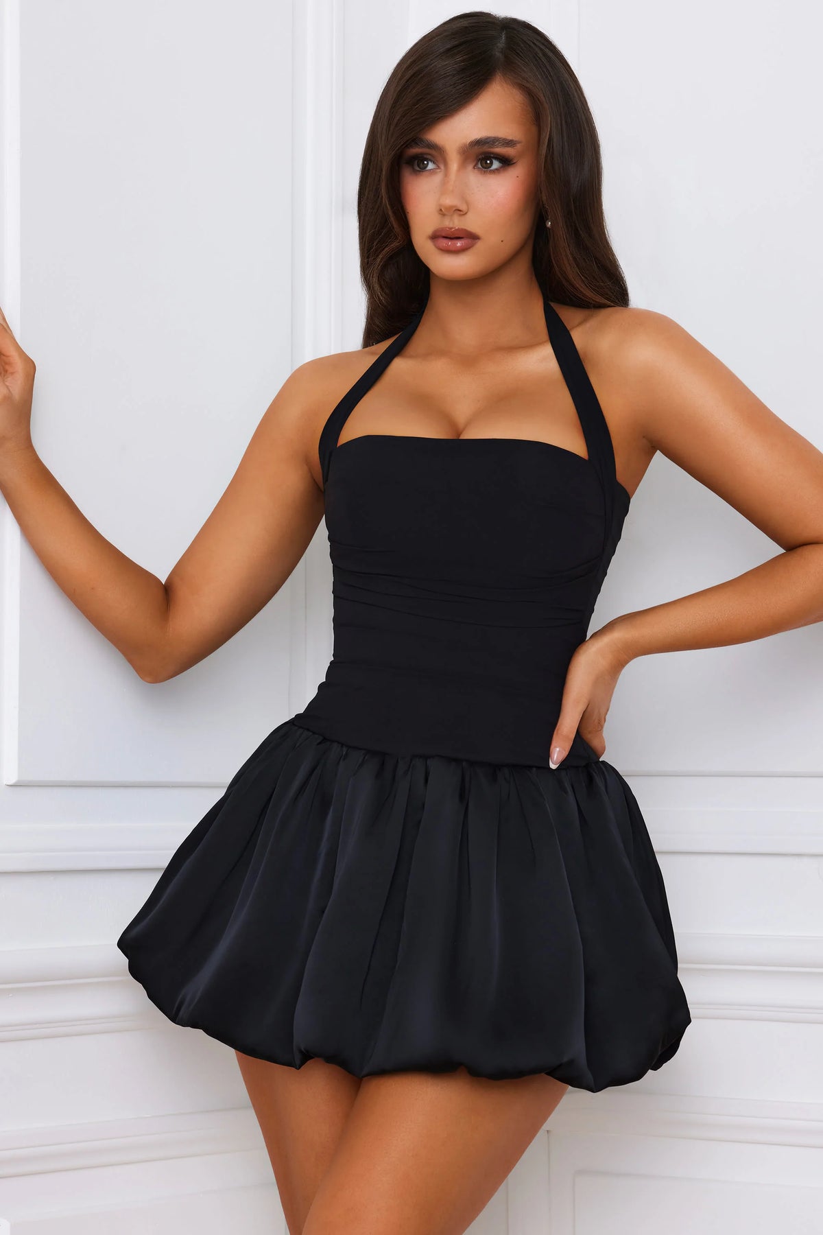 Velia — Vestido mini corset falda globo
