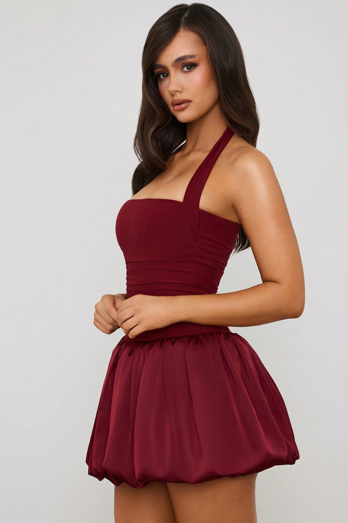 Velia — Vestido mini corset falda globo