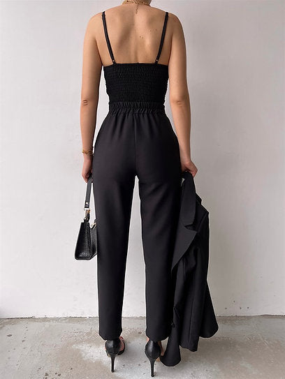 Vivenne — Conjunto: blazer, croptop encauchado y pantalón
