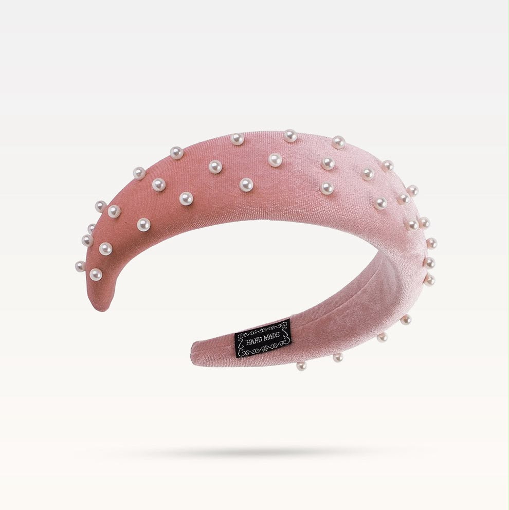 Diadema acolchada velvet con perlas