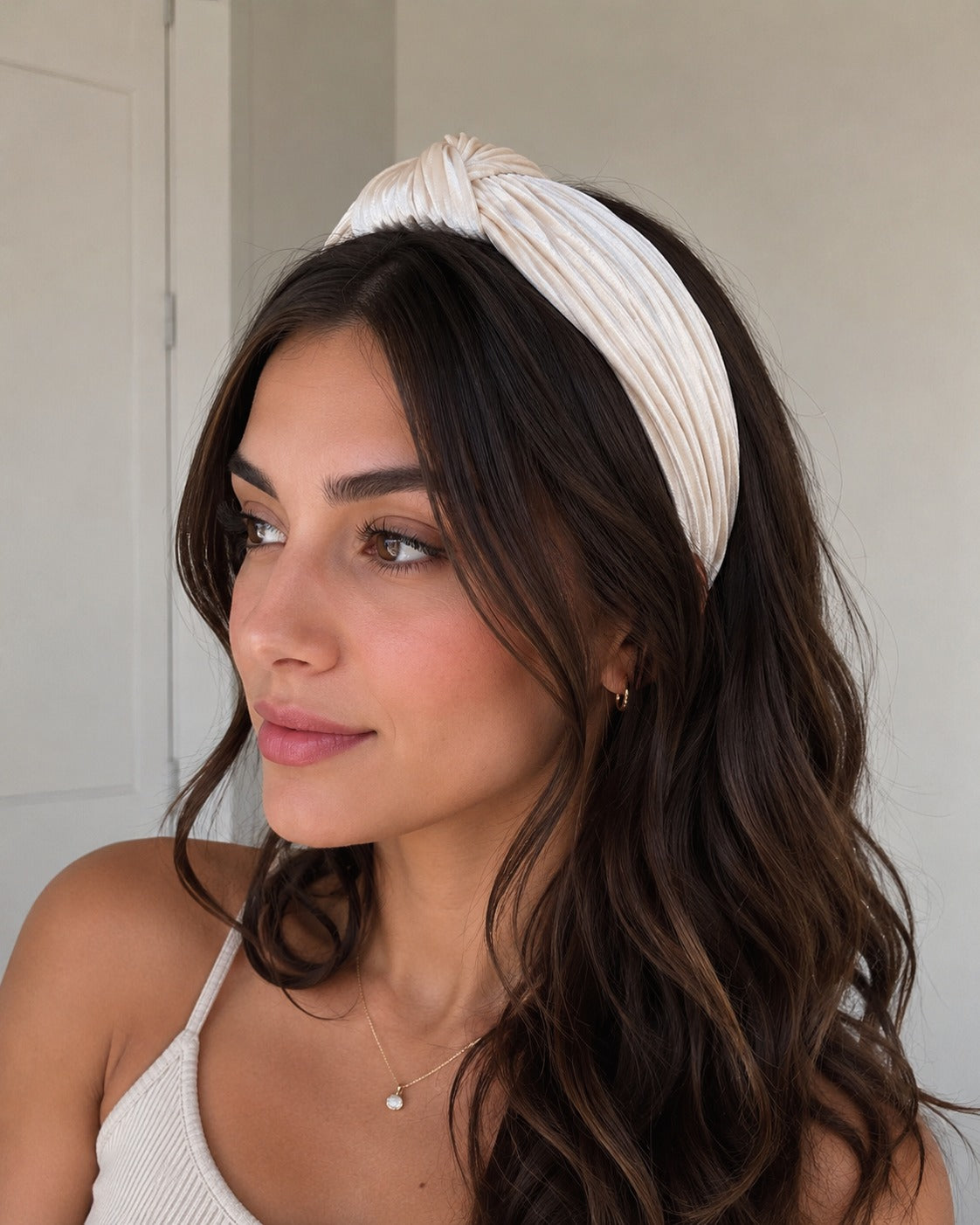Diadema nudo plisada