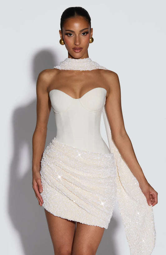 Becca — Vestido mini corset strapless