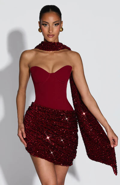 Becca — Vestido mini corset strapless